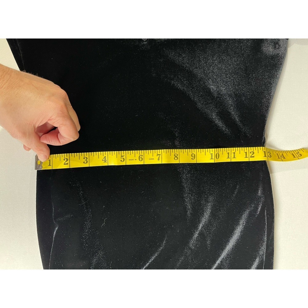Vintage Cache Gold Label Black Velvet Mesh BodyCon Mermaid Fit Dress Small - Picture 10 of 13